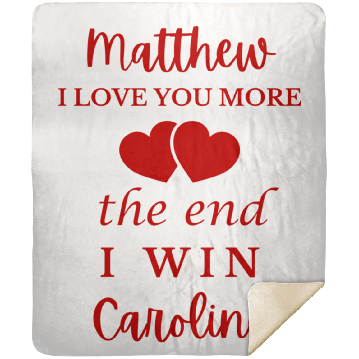 50% OFF SALE - MATTHEW I LOVE YOU MORE - COZY FLEECE/PREMIUM SHERPA BLANKET