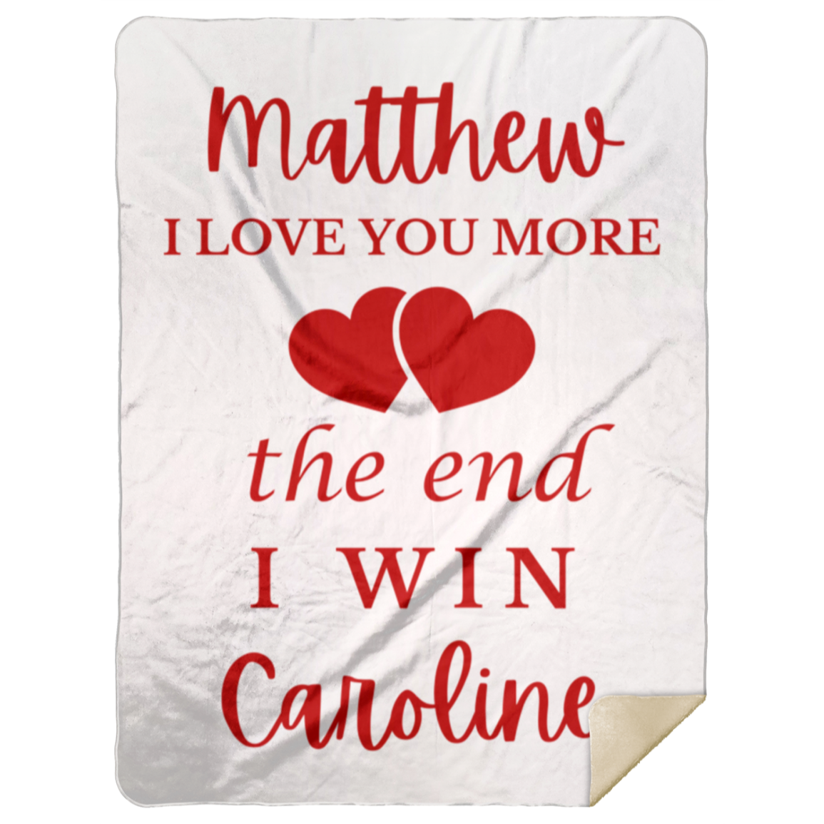 50% OFF SALE - MATTHEW I LOVE YOU MORE - COZY FLEECE/PREMIUM SHERPA BLANKET