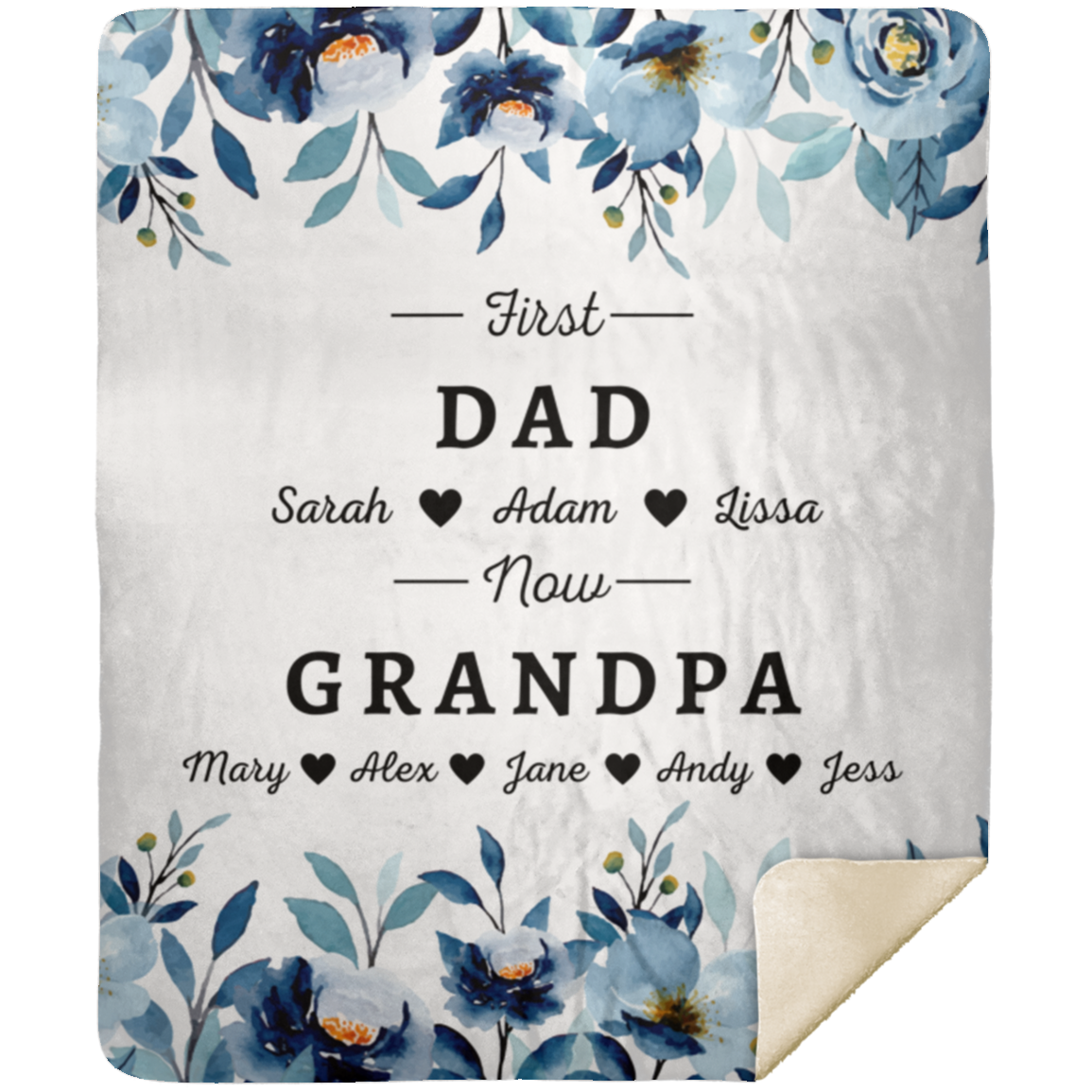 50% OFF SALE - CUSTOM PATERNAL FAMILY TREE BLANKET - COZY FLEECE/PREMIUM SHERPA BLANKET