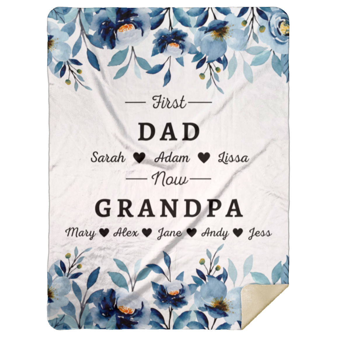 50% OFF SALE - CUSTOM PATERNAL FAMILY TREE BLANKET - COZY FLEECE/PREMIUM SHERPA BLANKET