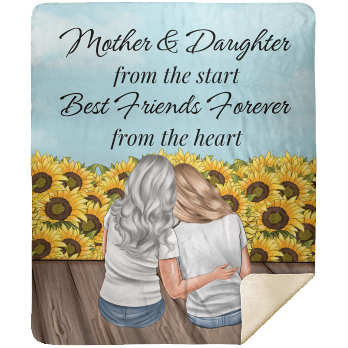 50% OFF SALE - PERSONALIZED MOTHER AND DAUGHTER - COZY FLEECE/PREMIUM SHERPA BLANKET