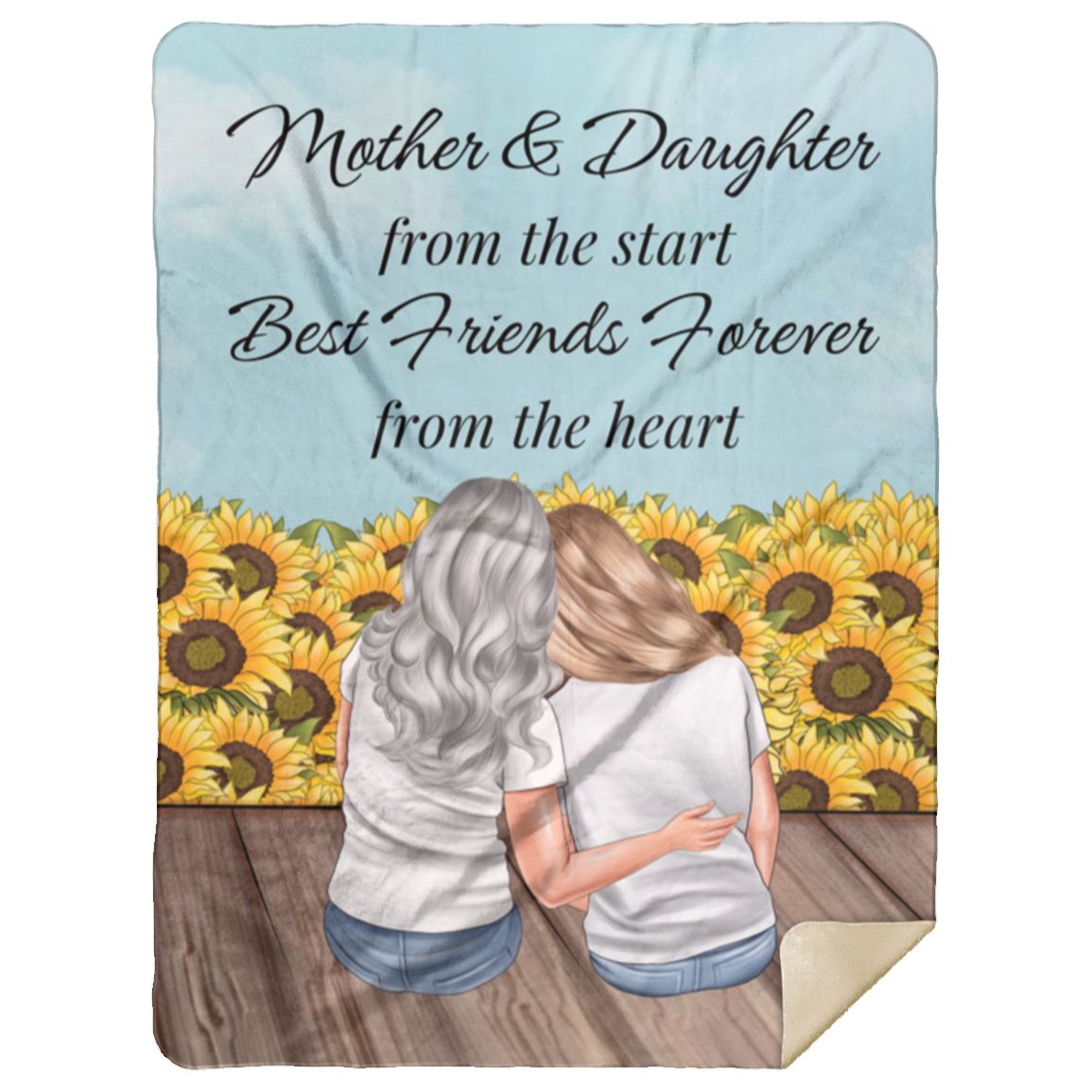 50% OFF SALE - PERSONALIZED MOTHER AND DAUGHTER - COZY FLEECE/PREMIUM SHERPA BLANKET