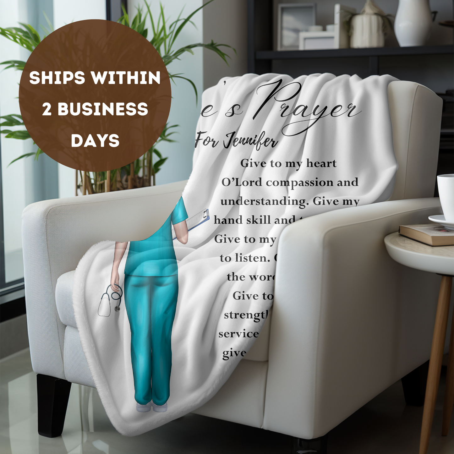 Personalized Nursing Student Gift Blanket, Custom RN Gift, Registered Nurse Gift, RN Graduation Gift, Christmas Gift For Nurse, Nurse Christmas Gift