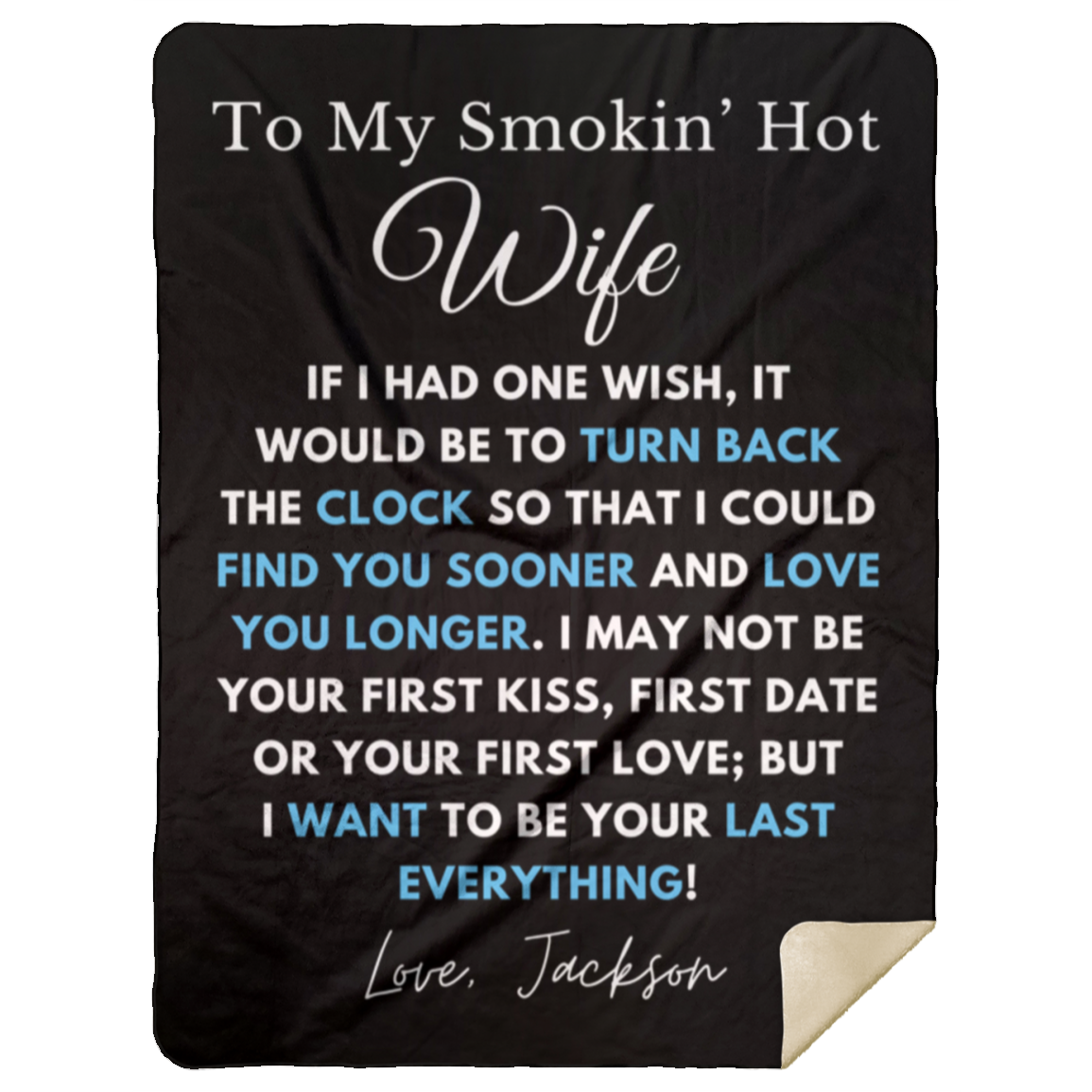 Almost Sold Out - To My Smokin' Hot Wife Clock Kiss Blanket