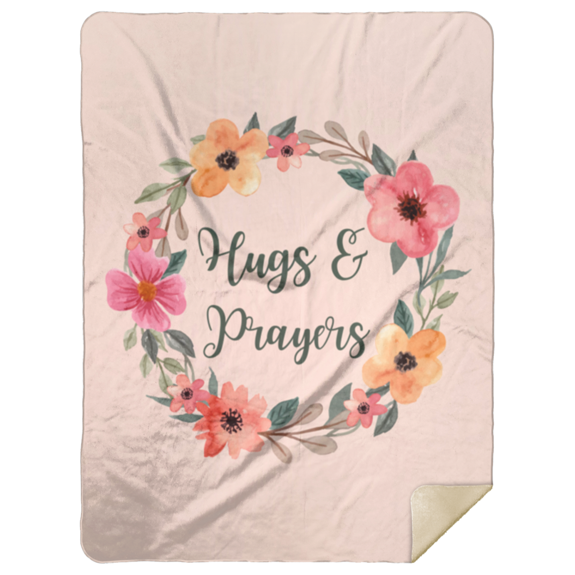 50% OFF SALE - HUGS AND PRAYERS BLANKET - COZY FLEECE/PREMIUM SHERPA BLANKET