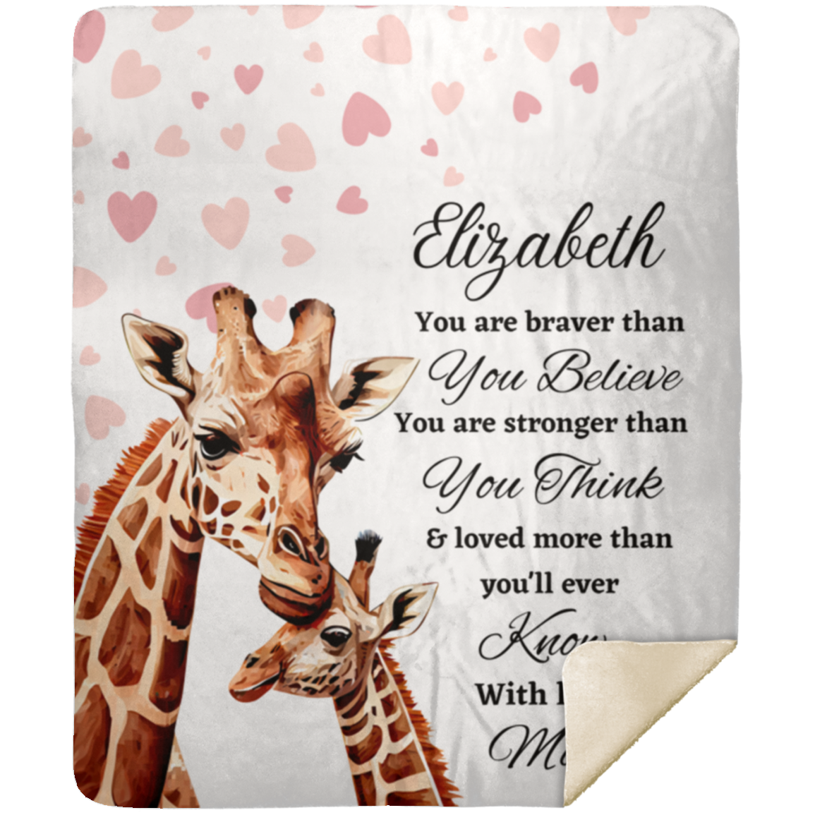 50% OFF SALE - GIRAFFE MOM AND BABY - COZY FLEECE/PREMIUM SHERPA BLANKET