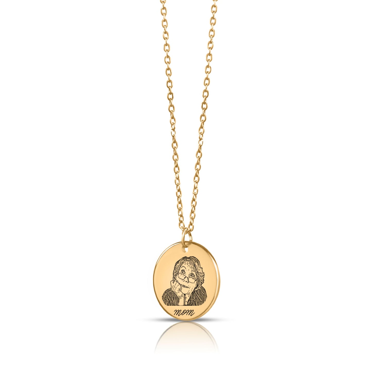 Mom Memorial Portrait Pendant