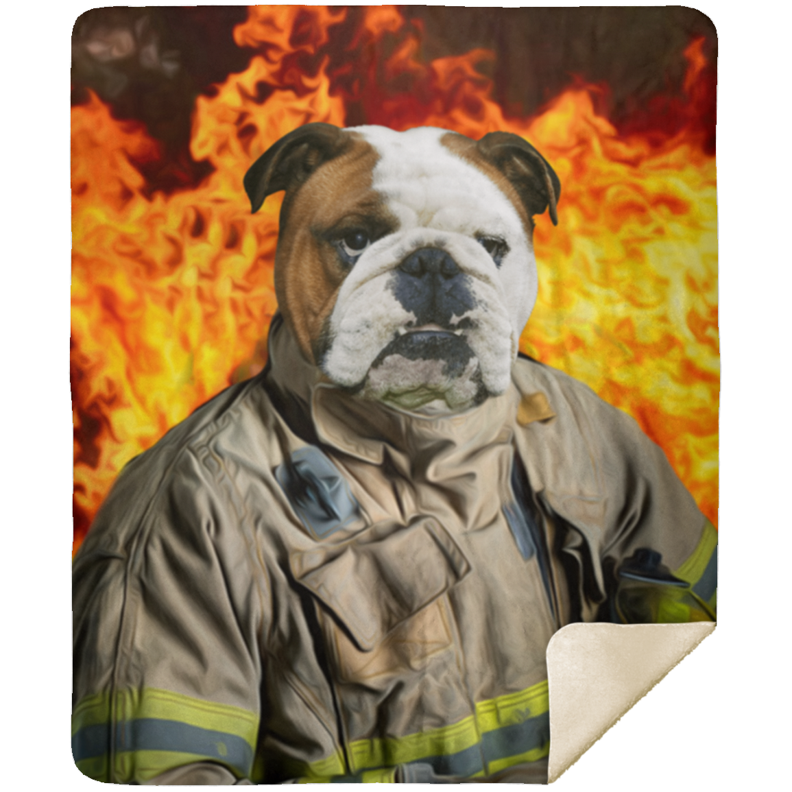 Personalized Dog Firefighter Blanket