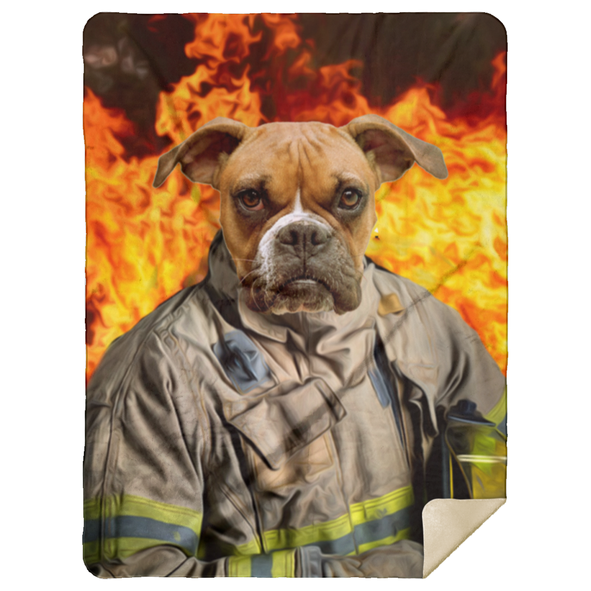 Personalized Dog Firefighter Blanket