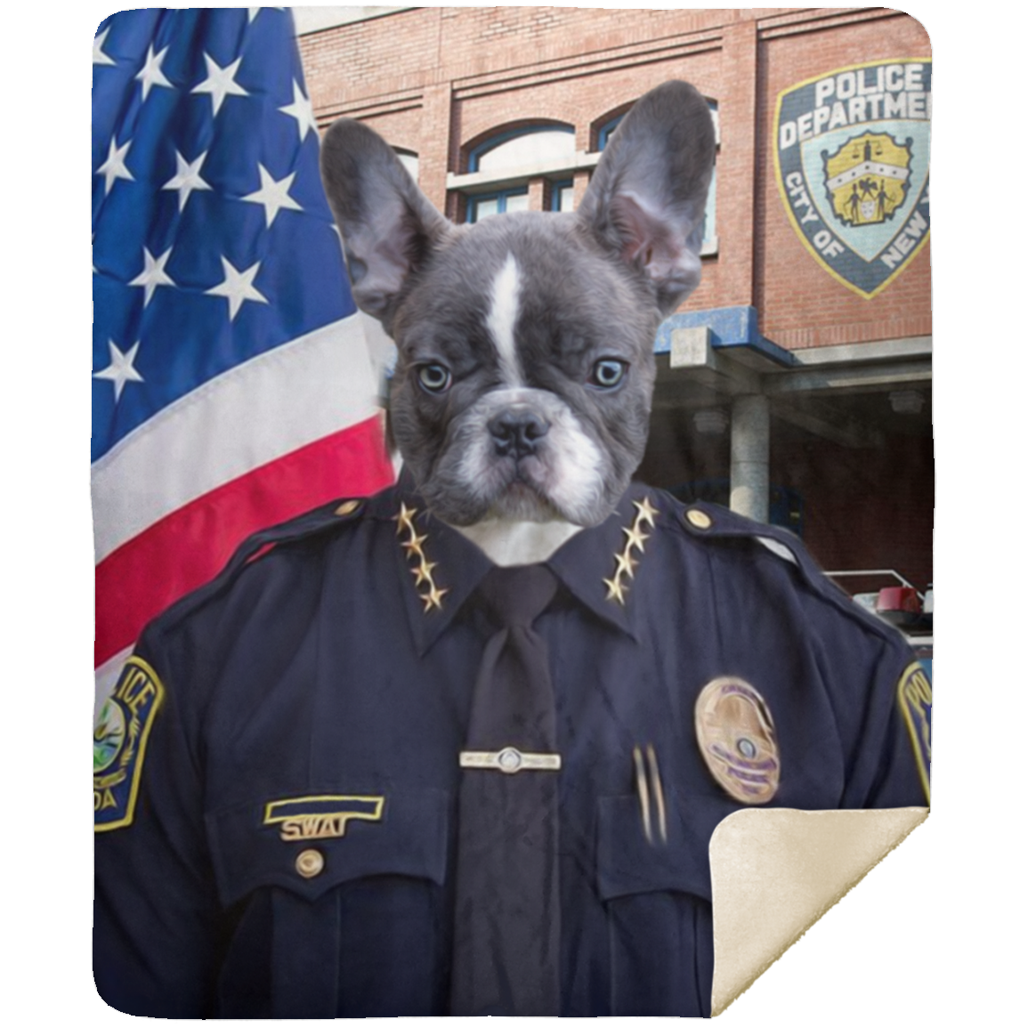 Personalized Dog Police Blanket