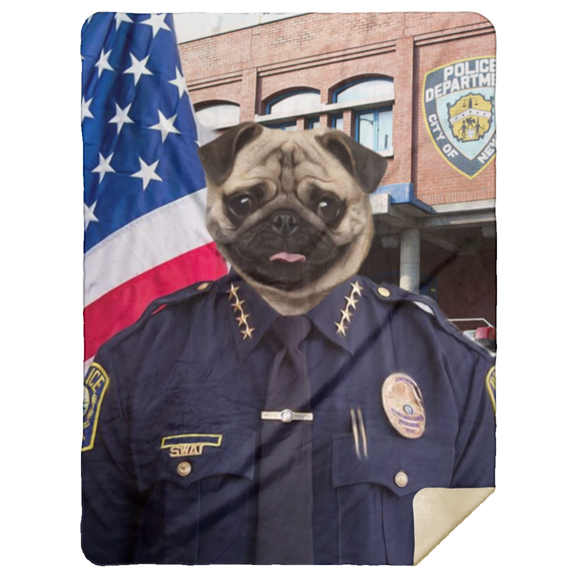 Personalized Dog Police Blanket