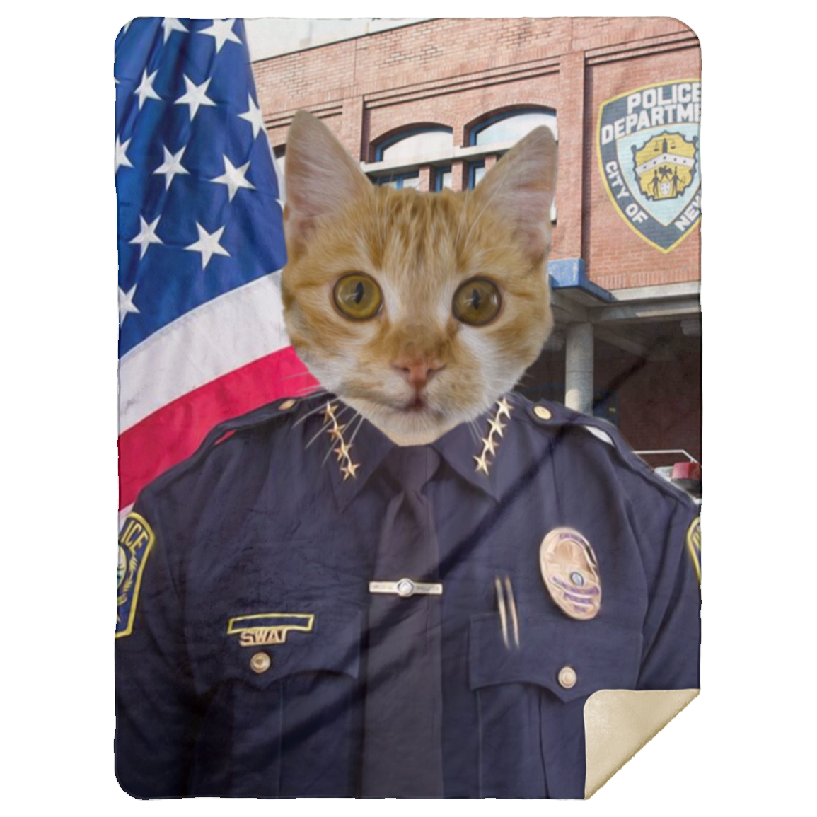 Personalized Cat Police Blanket
