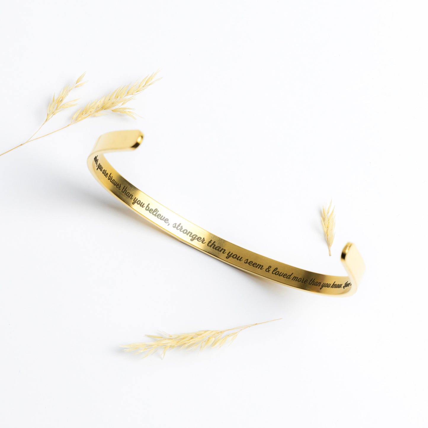 Almost Sold Out - Daughter Cuff Bracelet - You are Braver, Stronger, Loved