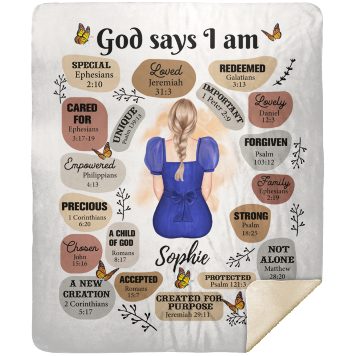50% OFF SALE - Personalized New God Says I Am - COZY FLEECE/PREMIUM SHERPA BLANKET