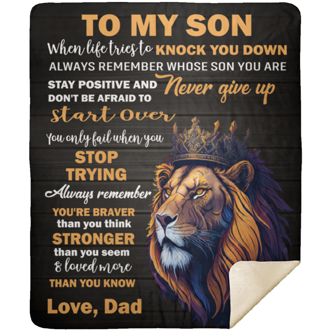 50% OFF SALE - TO MY SON LOVE DAD - COZY FLEECE/PREMIUM SHERPA BLANKET