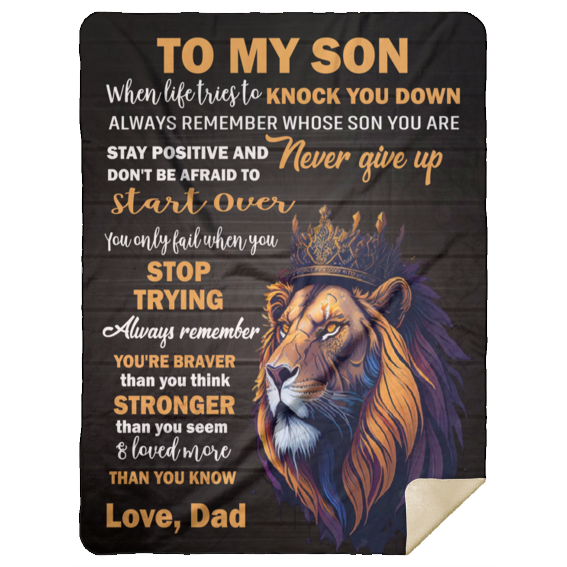 50% OFF SALE - TO MY SON LOVE DAD - COZY FLEECE/PREMIUM SHERPA BLANKET