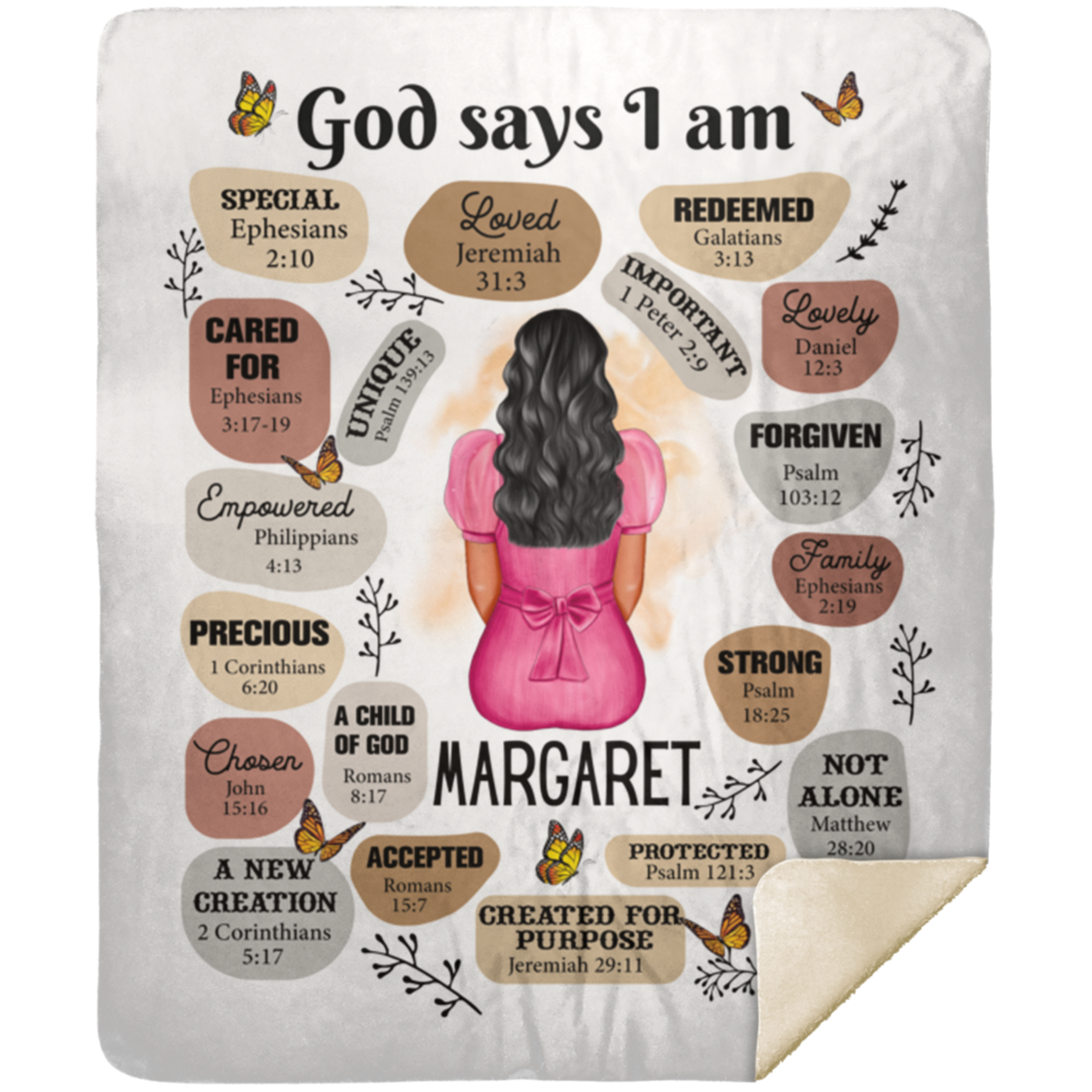 50% OFF SALE - God Says I Am - COZY FLEECE/PREMIUM SHERPA BLANKET