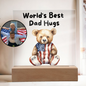 Almost Sold Out - World's Best Dad Hugs - Acrylic Plaque with Stand