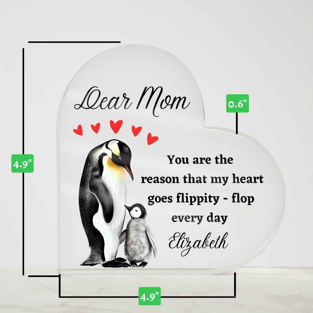 Dear Mom - Penguin and Child - Acrylic Plaque
