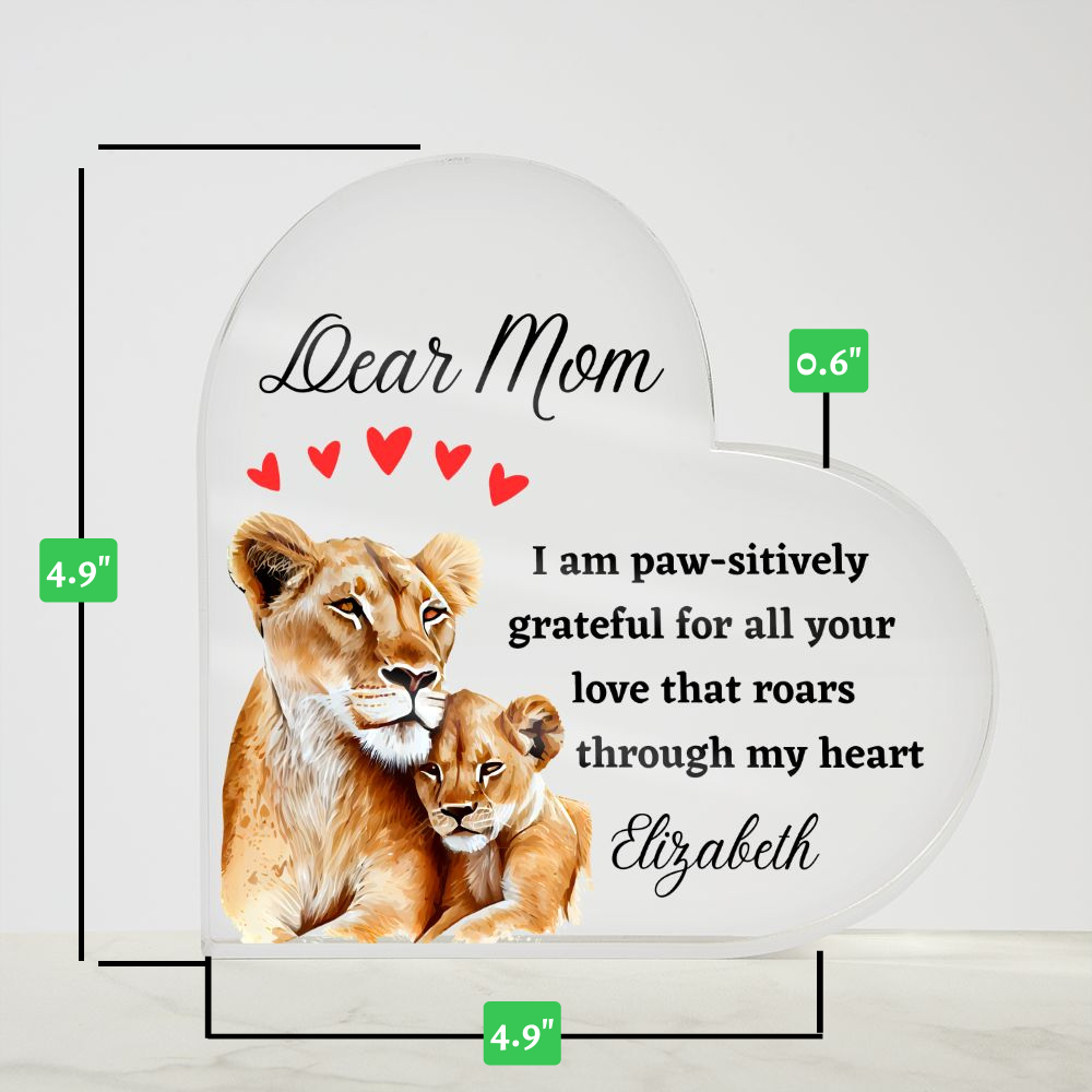 Dear Mom - Lioness and Child - Acrylic Plaque