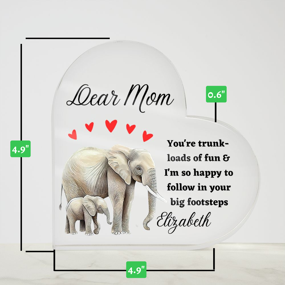 Dear Mom - Elephant and Child - Acrylic Plaque