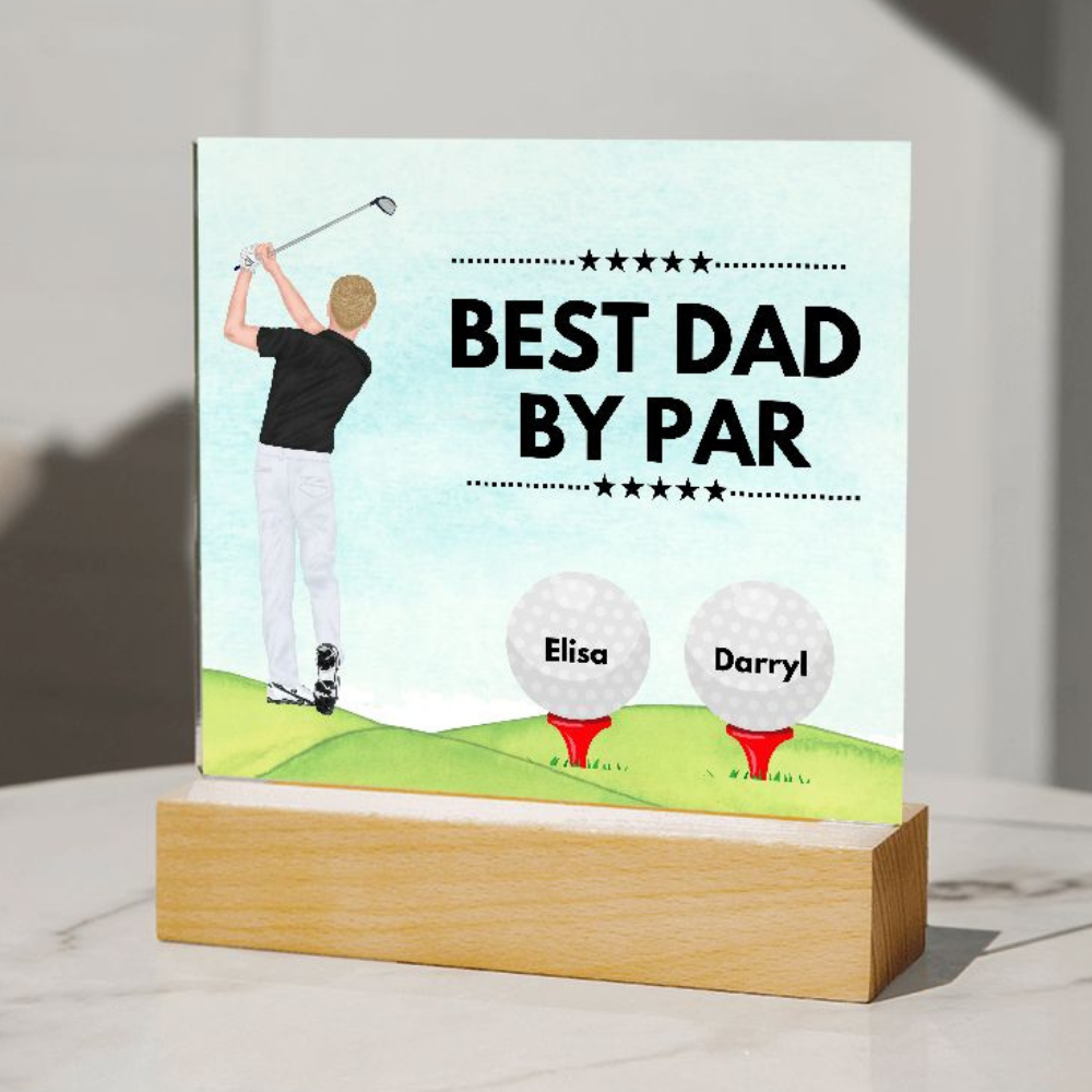 Best Dad by Par - Personalized Acrylic Plaque