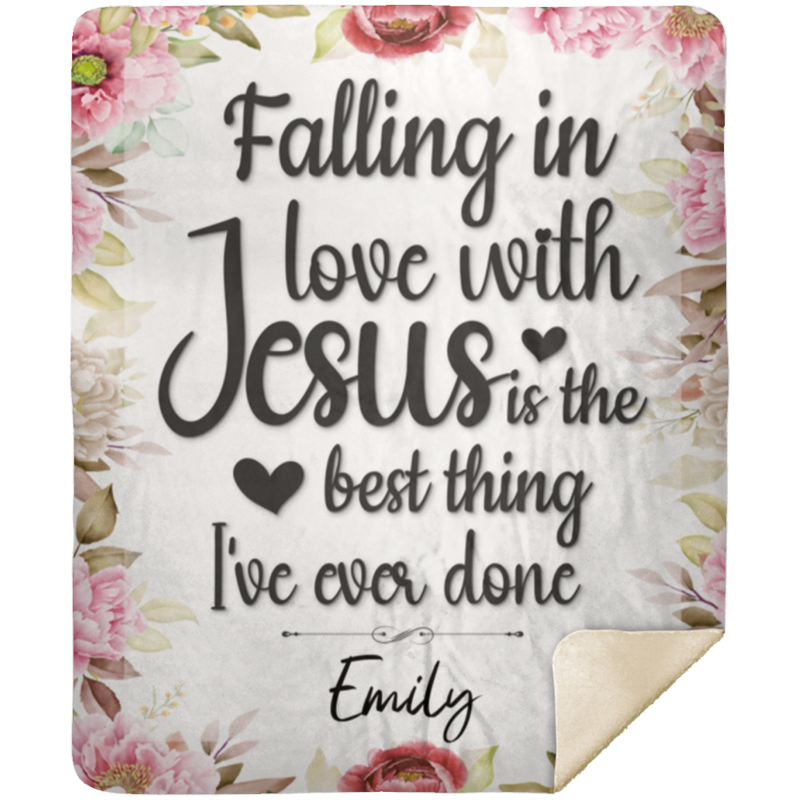 50% OFF SALE - FALLING IN LOVE WITH JESUS BLANKET - COZY FLEECE/PREMIUM SHERPA BLANKET
