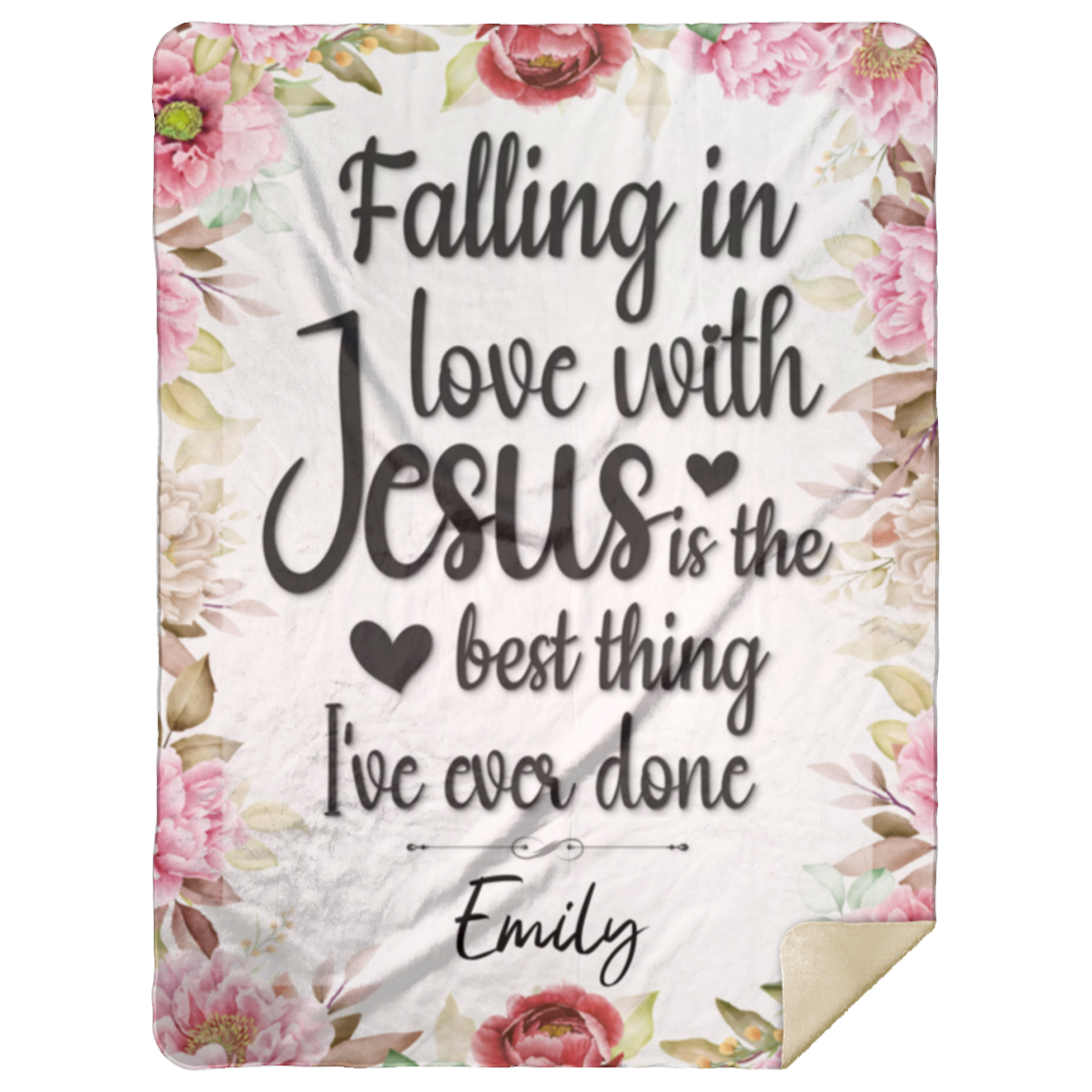 50% OFF SALE - FALLING IN LOVE WITH JESUS BLANKET - COZY FLEECE/PREMIUM SHERPA BLANKET