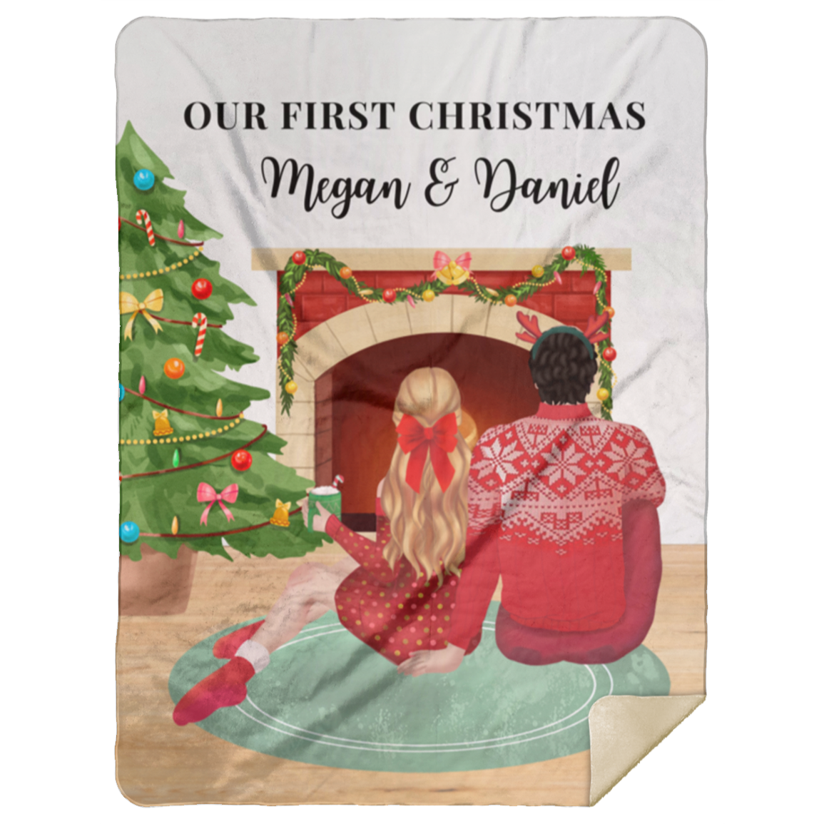 50% OFF SALE - CUSTOM OUR FIRST CHRISTMAS BLANKET - COZY FLEECE/PREMIUM SHERPA BLANKET