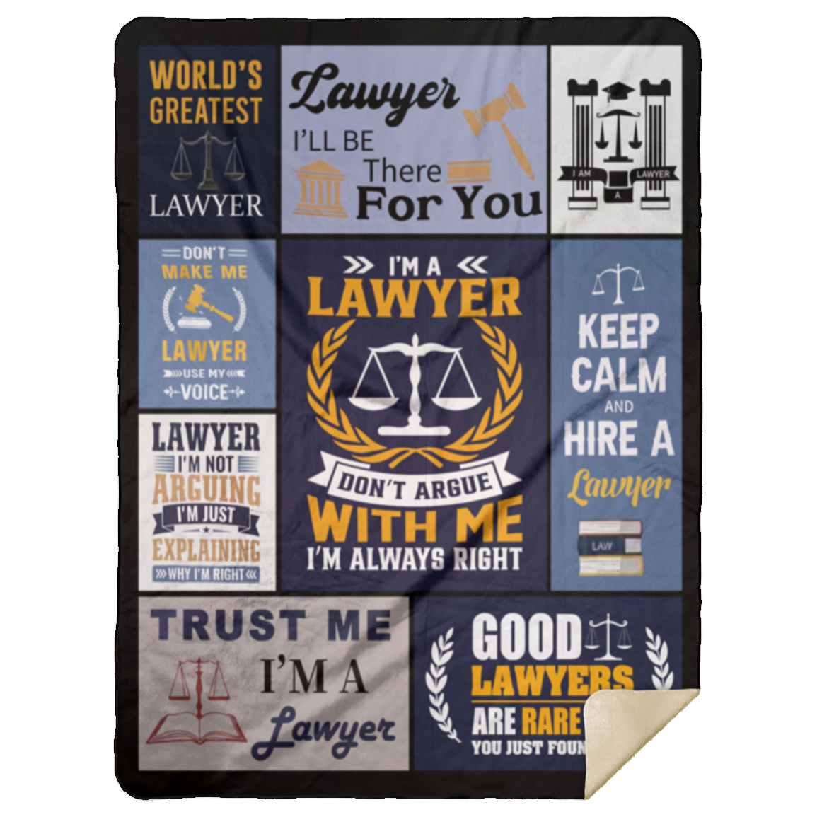 50% OFF SALE - LAWYER BLANKET - COZY FLEECE/PREMIUM SHERPA BLANKET