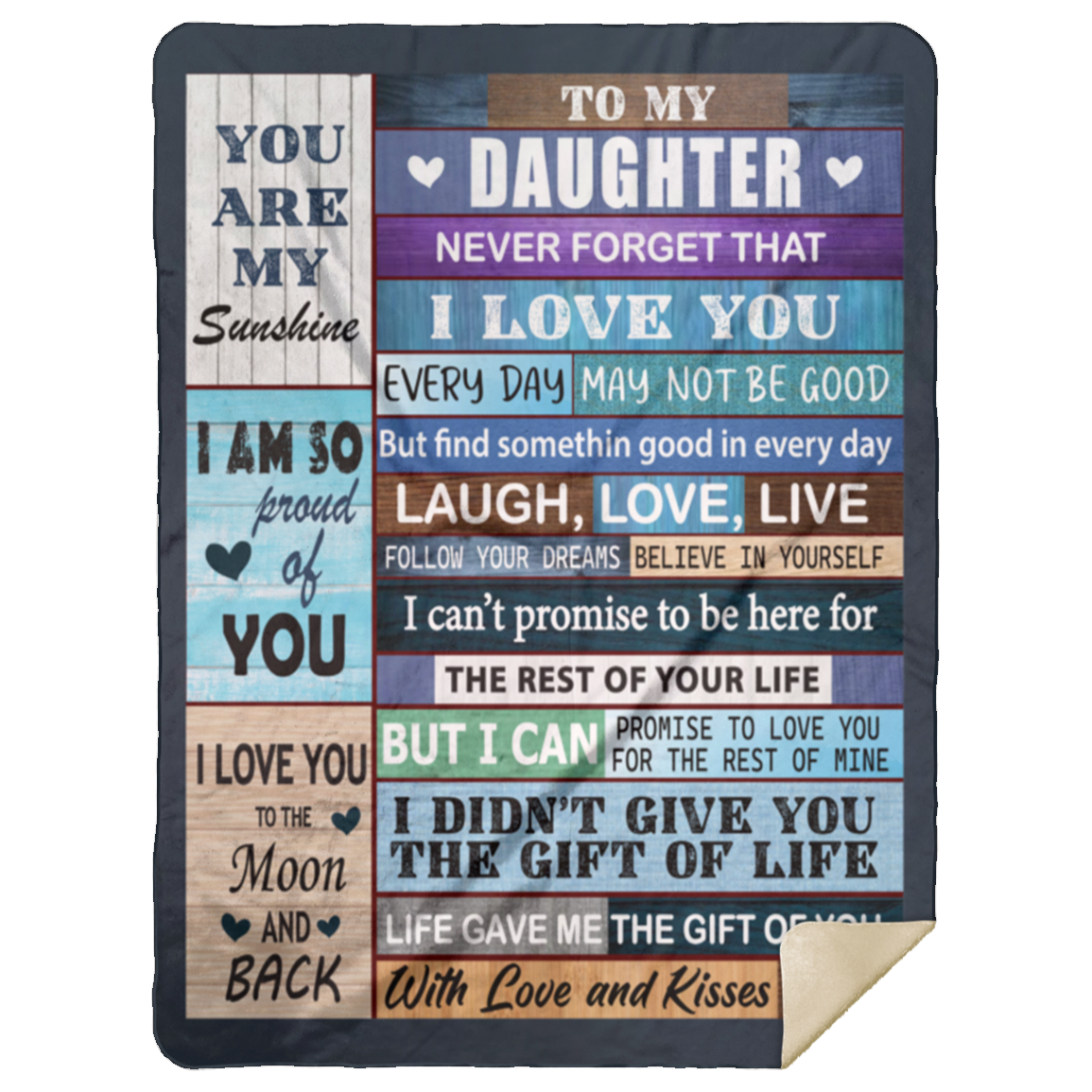 50% OFF SALE - TO MY DAUGHTER BLANKET - COZY FLEECE/PREMIUM SHERPA BLANKET