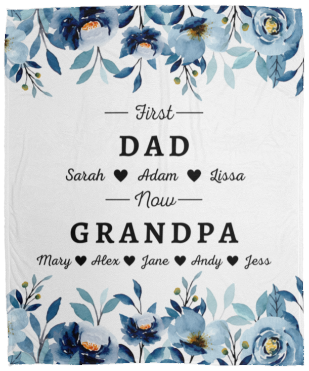 50% OFF SALE - CUSTOM PATERNAL FAMILY TREE BLANKET - COZY FLEECE/PREMIUM SHERPA BLANKET