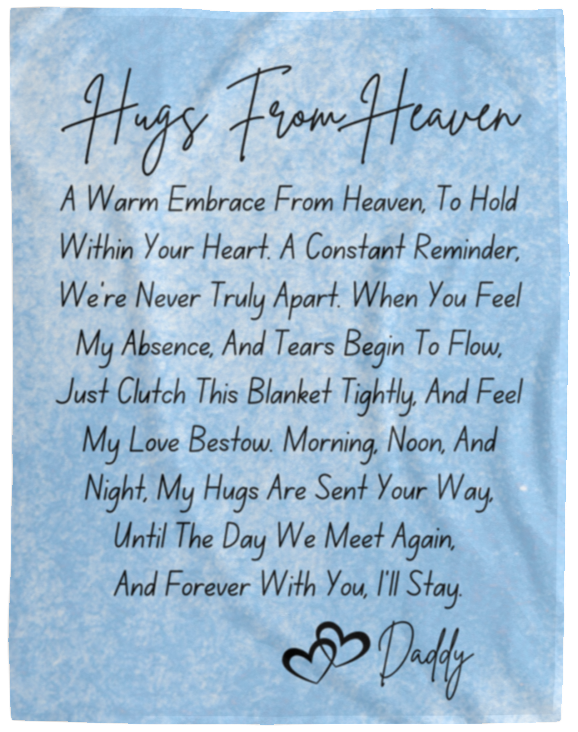 50% OFF SALE - HUGS FROM HEAVEN DAD BLANKET - COZY FLEECE/PREMIUM SHERPA BLANKET