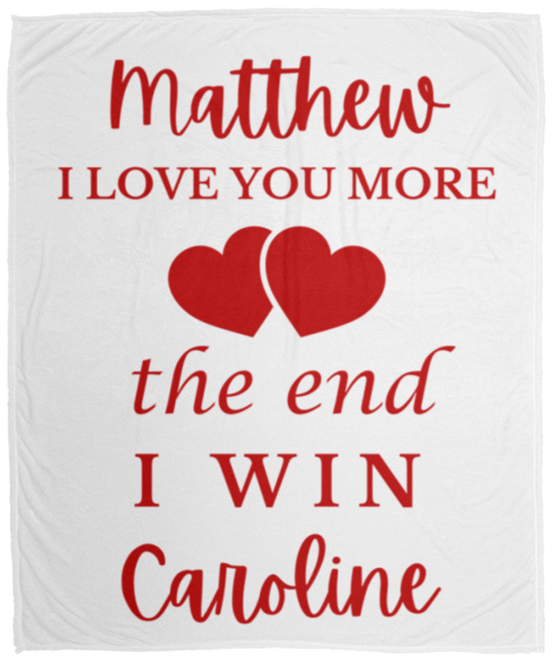 50% OFF SALE - MATTHEW I LOVE YOU MORE - COZY FLEECE/PREMIUM SHERPA BLANKET