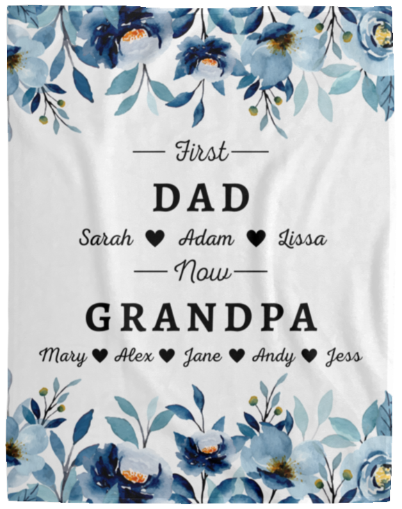 50% OFF SALE - CUSTOM PATERNAL FAMILY TREE BLANKET - COZY FLEECE/PREMIUM SHERPA BLANKET