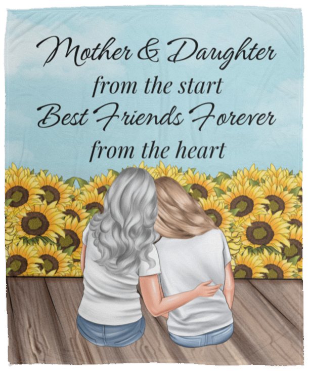 50% OFF SALE - PERSONALIZED MOTHER AND DAUGHTER - COZY FLEECE/PREMIUM SHERPA BLANKET