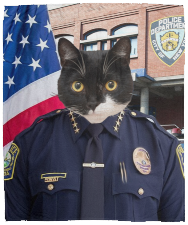 Personalized Cat Police Blanket