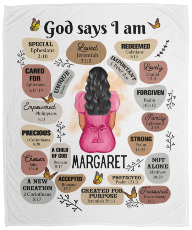 50% OFF SALE - God Says I Am - COZY FLEECE/PREMIUM SHERPA BLANKET