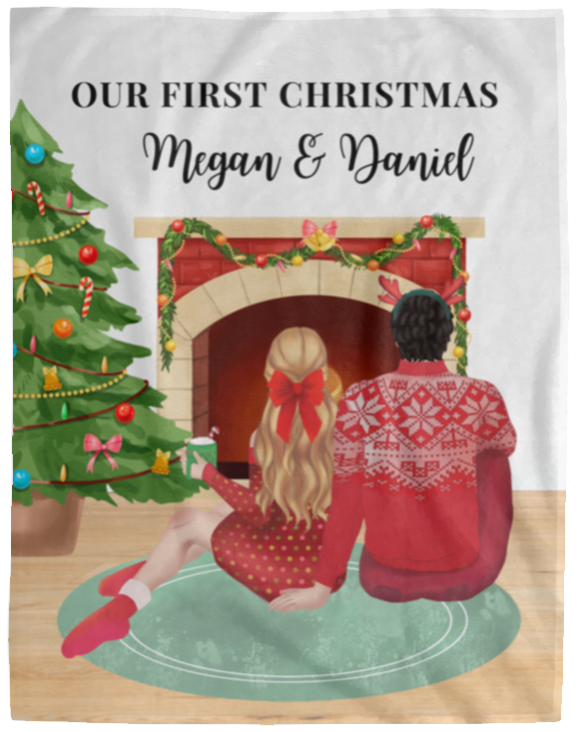 50% OFF SALE - CUSTOM OUR FIRST CHRISTMAS BLANKET - COZY FLEECE/PREMIUM SHERPA BLANKET