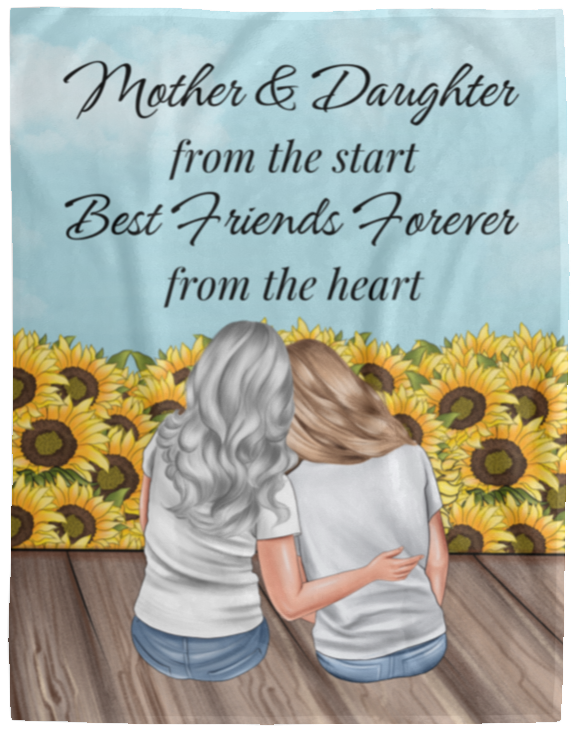 50% OFF SALE - PERSONALIZED MOTHER AND DAUGHTER - COZY FLEECE/PREMIUM SHERPA BLANKET