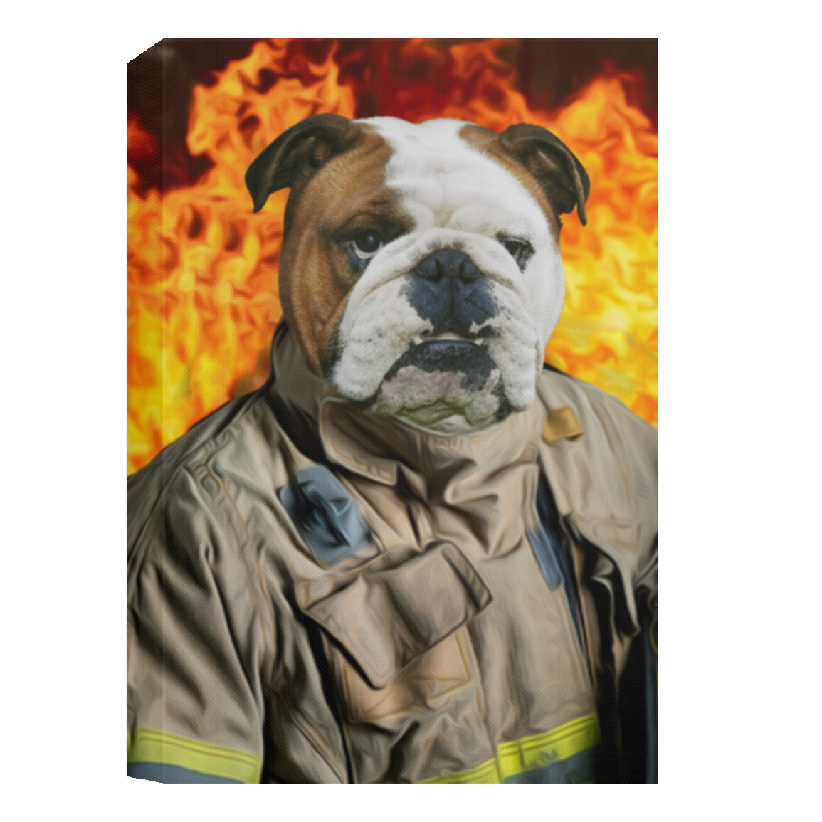 Dog Firefighter - CANPO15 Deluxe Portrait Canvas 1.5in Frame