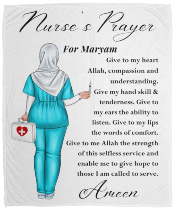 50% OFF SALE -MUSLIM NURSE PRAYER BLANKET - COZY FLEECE/PREMIUM SHERPA BLANKET