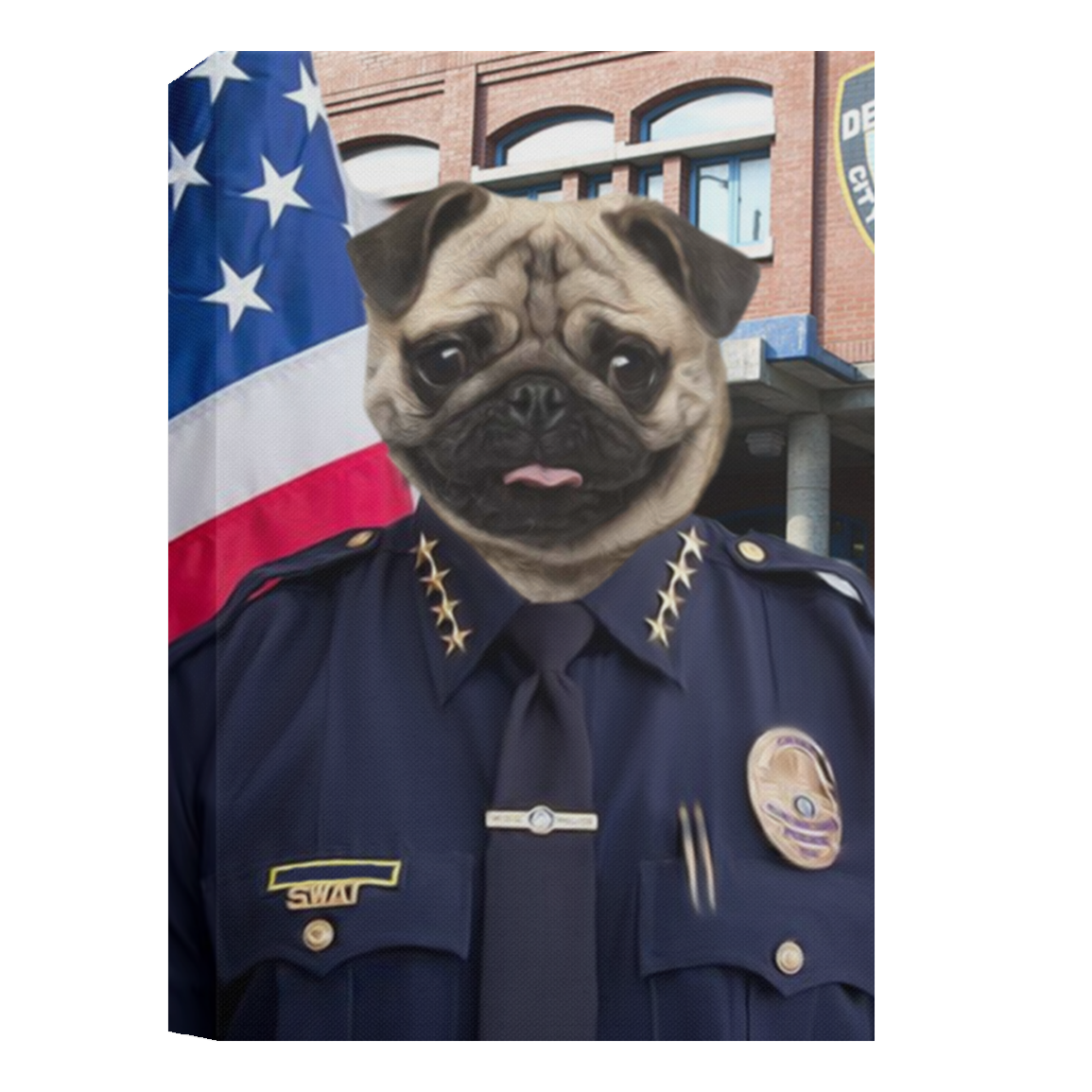 Dog Police - CANPO15 Deluxe Portrait Canvas 1.5in Frame