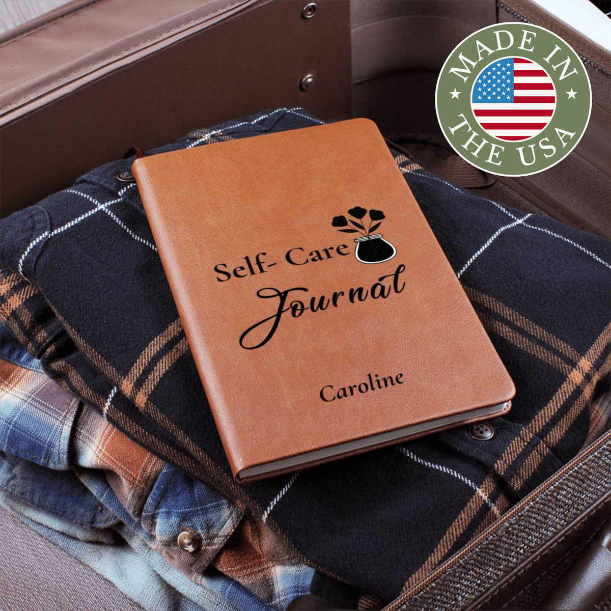 Personalized Graphic Leather Self-Care Journal