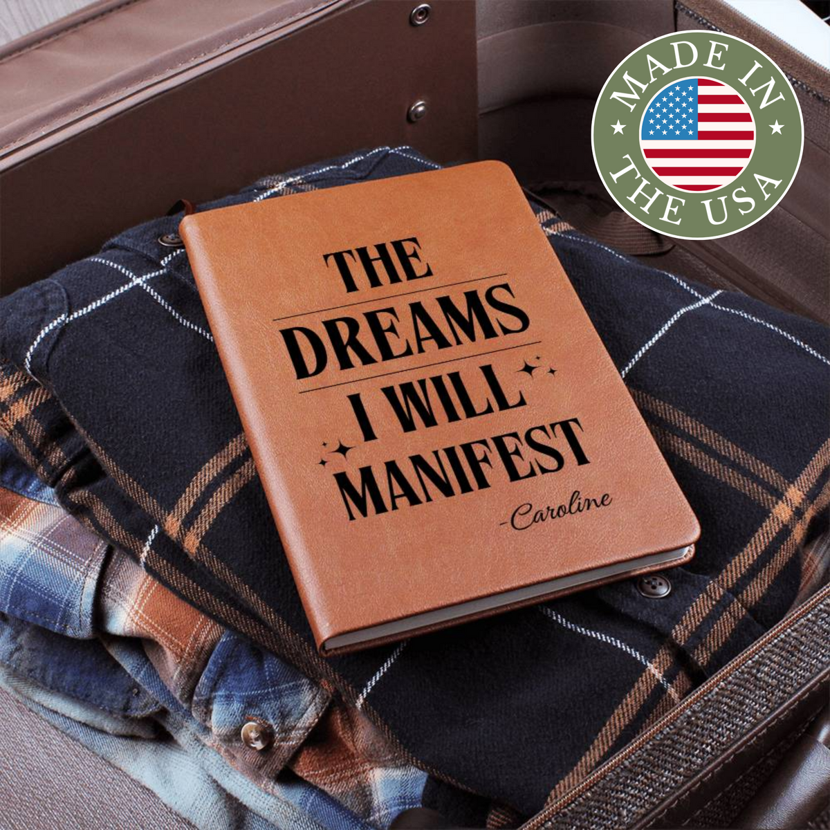 Personalized Graphic Leather Manifestation Journal