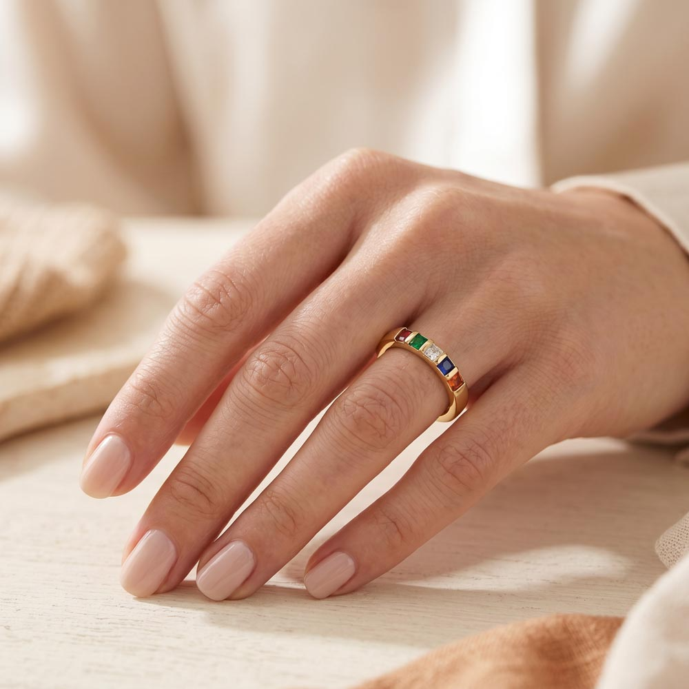 Hunting Gift For Wife - Stackable Birthstone Ring