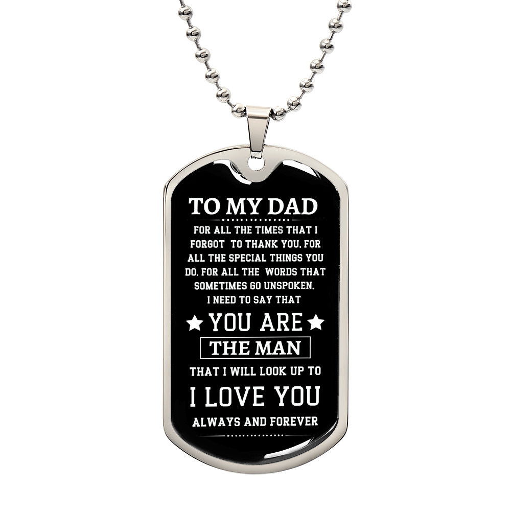 TO MY DAD - Dog Tag Necklace