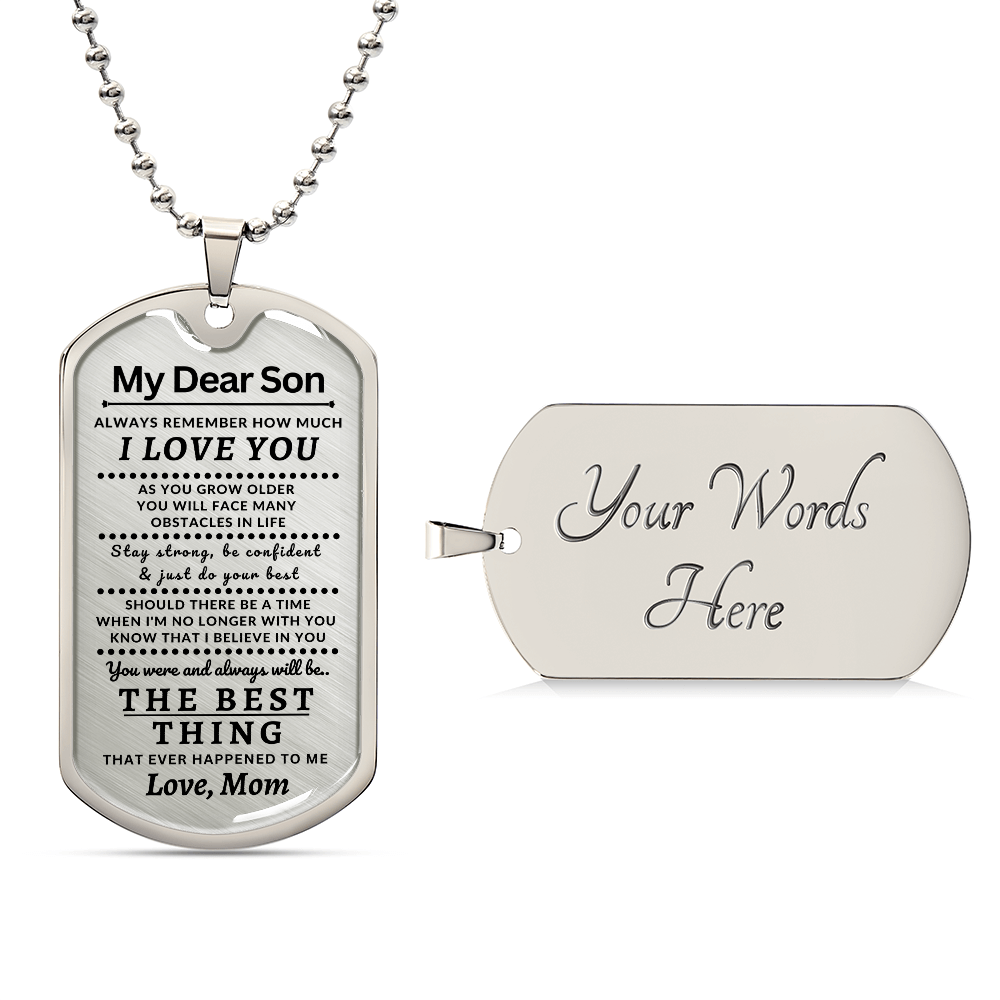 My Dear Son - Dog Tag Necklace