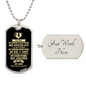 To My Soulmate Dog Tag Necklace