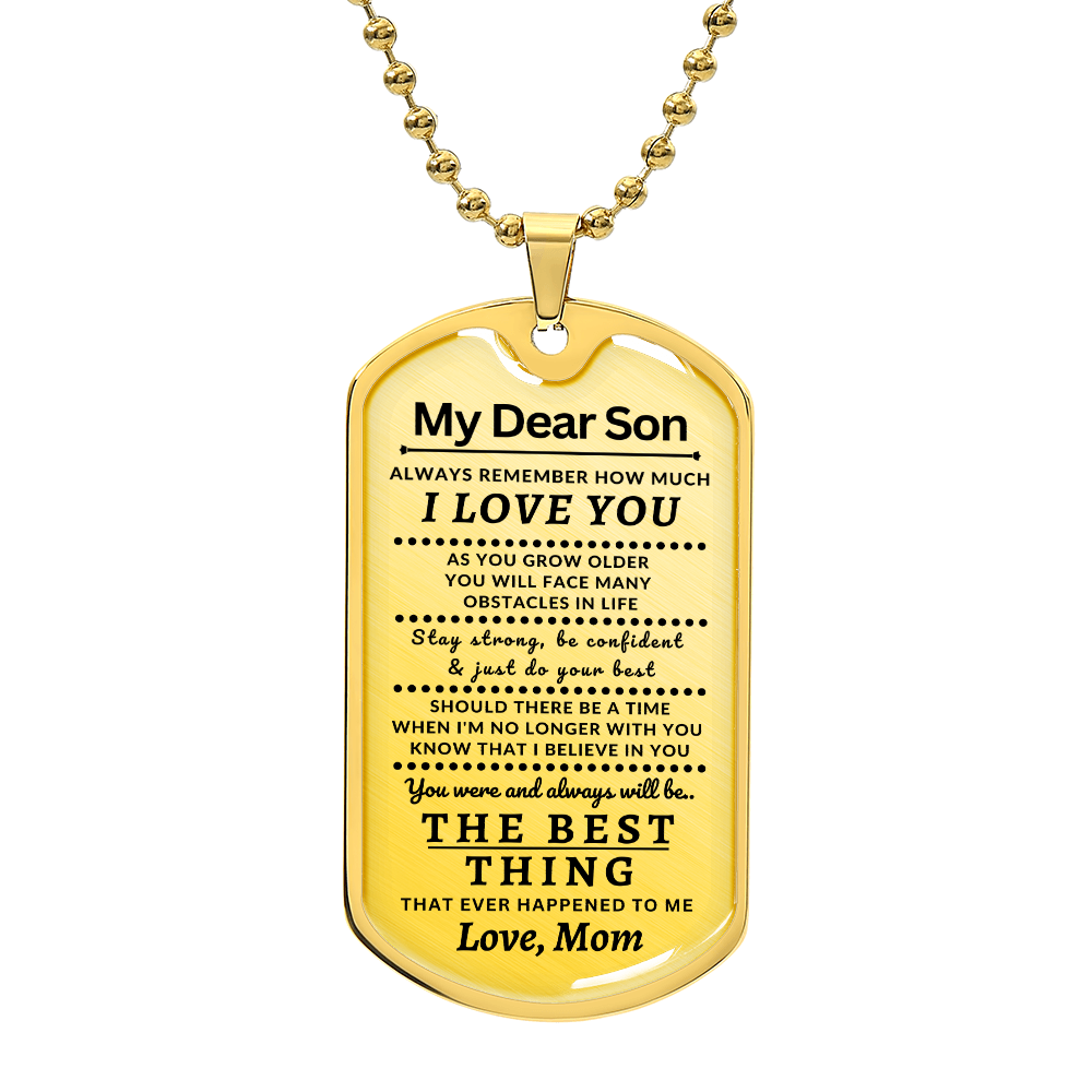 My Dear Son - Dog Tag Necklace